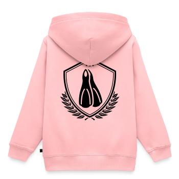 Taucherflossen Schild - Kinder Premium Organic Hoodie - Rosa - Hinten - AI Model Kid Female (0cm)