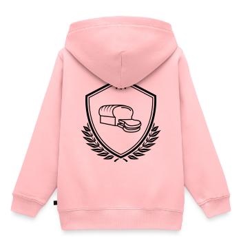 Brot wappen - Kinder Premium Organic Hoodie - Rosa - Hinten - AI Model Kid Female (0cm)