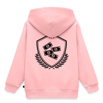 Cash Money Wappen - Kinder Premium Organic Hoodie - Rosa - Hinten - AI Model Kid Female (0cm)