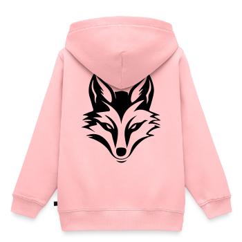 Silhouette de tête de renard - Sweat Premium à capuche enfant bio - rose - Dos - AI Model Kid Female (0cm)
