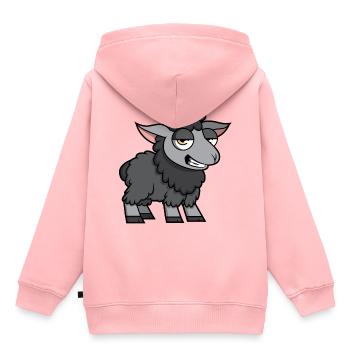 Mouton noir - Sweat Premium à capuche enfant bio - rose - Dos - AI Model Kid Female (0cm)