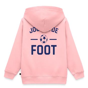 Joueur de foot humour football cadeau footballeur - Sweat Premium à capuche enfant bio - rose - Dos - AI Model Kid Female (0cm)