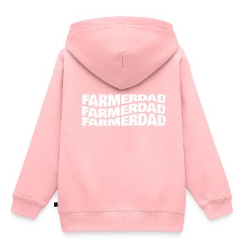 Landwirt - Kinder Premium Organic Hoodie - Rosa - Hinten - AI Model Kid Female (0cm)