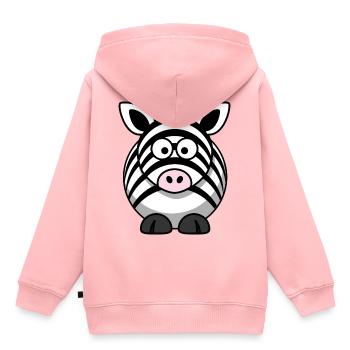 Zebra Cartoon - Sweat Premium à capuche enfant bio - rose - Dos - AI Model Kid Female (0cm)