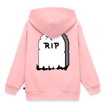 pierre tombale - Sweat Premium à capuche enfant bio - rose - Dos - AI Model Kid Female (0cm)