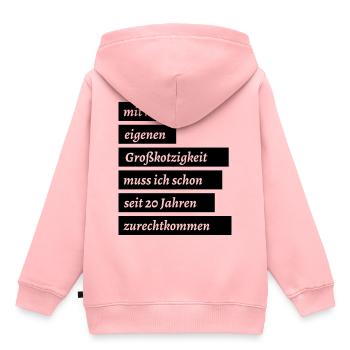 eigene grosskotzigkeit fun humor - Kinder Premium Organic Hoodie - Rosa - Hinten - AI Model Kid Female (0cm)