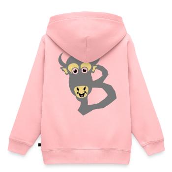 Bison Buchstabe b Zeichnung 511 - Kinder Premium Organic Hoodie - Rosa - Hinten - AI Model Kid Female (0cm)