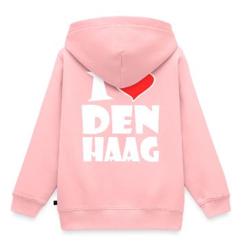 I Love Den Haag - Kinder Premium Organic Hoodie - Rosa - Hinten - AI Model Kid Female (0cm)