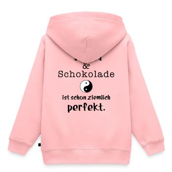 taiji und schokolade - Kinder Premium Organic Hoodie - Rosa - Hinten - AI Model Kid Female (0cm)
