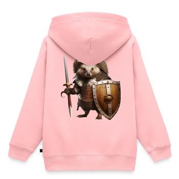 Igel der Welt, wehrt euch - Kinder Premium Organic Hoodie - Rosa - Hinten - AI Model Kid Female (0cm)