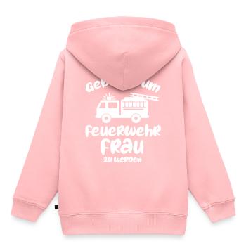 Geboren um Feuerwehrmann zu werden Feuerwehr - Kinder Premium Organic Hoodie - Rosa - Hinten - AI Model Kid Female (0cm)