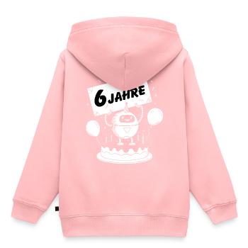 Ich bin sechs Jahre 6. Geburtstag Roboter - Kinder Premium Organic Hoodie - Rosa - Hinten - AI Model Kid Female (0cm)