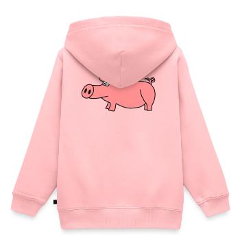 Cochon - Sweat Premium à capuche enfant bio - rose - Dos - AI Model Kid Female (0cm)
