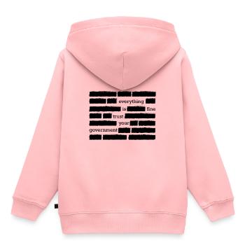 Drôle de théorie du complot Censure gouvernementale USA - Sweat Premium à capuche enfant bio - rose - Dos - AI Model Kid Female (0cm)