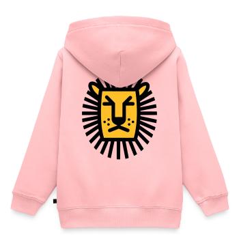 Lion - Löwe - Strichzeichnung - Kinder Premium Organic Hoodie - Rosa - Hinten - AI Model Kid Female (0cm)