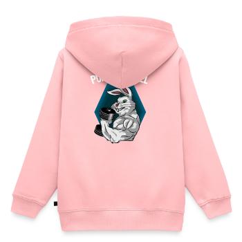 pumpernickel! Rabbits pumping - Kids Premium Organic Hoodie - rose - Back - AI Model Kid Female (0cm)