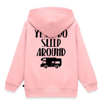 Oui, je dors autour de b - Sweat Premium à capuche enfant bio - rose - Dos - AI Model Kid Female (0cm)