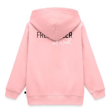 Freelancer au travail - Sweat Premium à capuche enfant bio - rose - Dos - AI Model Kid Female (0cm)