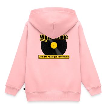 Vinyl Junkie - Sweat Premium à capuche enfant bio - rose - Dos - AI Model Kid Female (0cm)