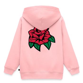 rose - Sweat Premium à capuche enfant bio - rose - Dos - AI Model Kid Female (0cm)