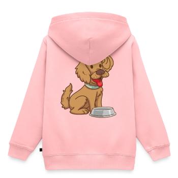 Chien enfants bébé animaux animaux animaux chiens - Sweat Premium à capuche enfant bio - rose - Dos - AI Model Kid Female (0cm)