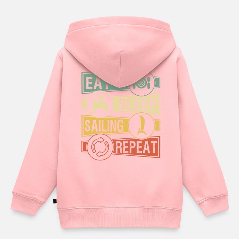 Catamaran à voile - Sweat Premium à capuche enfant bio - rose