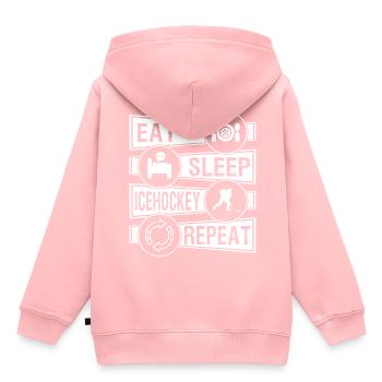 Eishockey - Kinder Premium Organic Hoodie - Rosa - Hinten - AI Model Kid Female (0cm)
