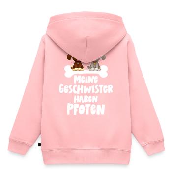 Meine Geschwister haben Pfoten Hunde Baby Katzen - Kinder Premium Organic Hoodie - Rosa - Hinten - AI Model Kid Female (0cm)