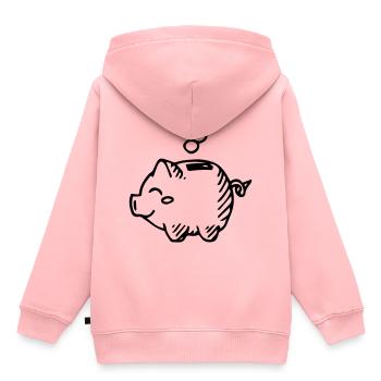Piggy Bank Piggy Bank Saving - Kids Premium Organic Hoodie - rose - Back - AI Model Kid Female (0cm)