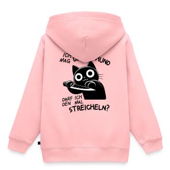 Süße Katze mit Messer – Niedlich, aber tödlich - Kinder Premium Organic Hoodie - Rosa - Hinten - AI Model Kid Female (0cm)