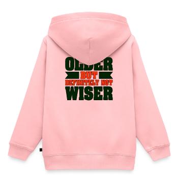 Humour vieillissant Vieux certainement pas sarcasme plus sage - Sweat Premium à capuche enfant bio - rose - Dos - AI Model Kid Female (0cm)