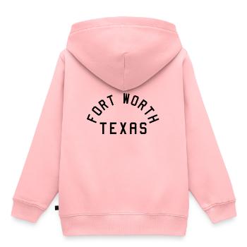 Fort Worth Texas - Sweat Premium à capuche enfant bio - rose - Dos - AI Model Kid Female (0cm)