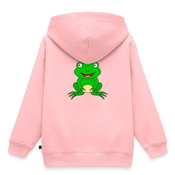Roi grenouille Prince de conte de fées avec couronne - Sweat Premium à capuche enfant bio - rose - Dos - AI Model Kid Female (0cm)