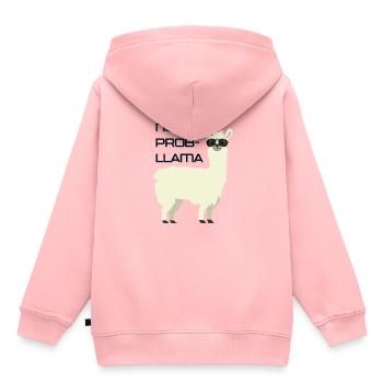 Pas de Problama Lama Drôle Dire Alpaga Cadeau - Sweat Premium à capuche enfant bio - rose - Dos - AI Model Kid Female (0cm)