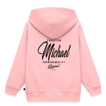 Michael - Sweat Premium à capuche enfant bio - rose - Dos - AI Model Kid Female (0cm)