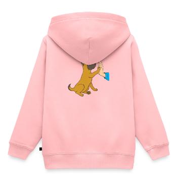 Malinois Welpe - Kinder Premium Organic Hoodie - Rosa - Hinten - AI Model Kid Female (0cm)