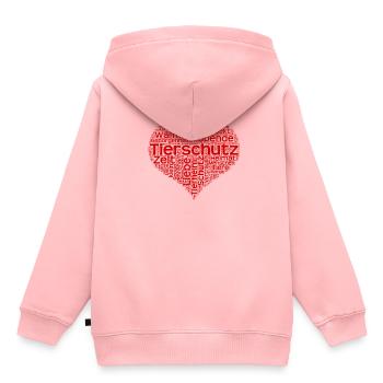 Animal Welfare Word Cloud - Kids Premium Organic Hoodie - rose - Back - AI Model Kid Female (0cm)