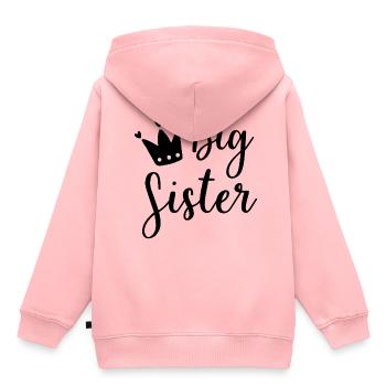 Big Sister - Sweat Premium à capuche enfant bio - rose - Dos - AI Model Kid Female (0cm)