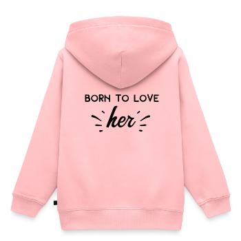 Born To Love Her - Kinder Premium Organic Hoodie - Rosa - Hinten - AI Model Kid Female (0cm)