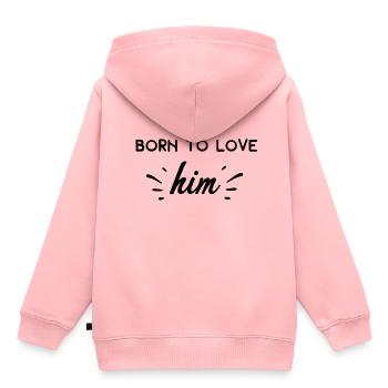 Born To Love Him - Kinder Premium Organic Hoodie - Rosa - Hinten - AI Model Kid Female (0cm)
