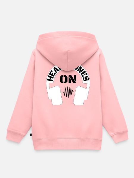 Casque sur - Sweat Premium à capuche enfant bio - rose
