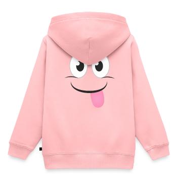 Visage amusant - Sweat Premium à capuche enfant bio - rose - Dos - AI Model Kid Female (0cm)