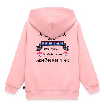 Tasse Jebi Se Croatie - Sweat Premium à capuche enfant bio - rose - Dos - AI Model Kid Female (0cm)