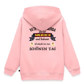 Espagne Vete a la Mierda signifie bonne journée - Sweat Premium à capuche enfant bio - rose - Dos - AI Model Kid Female (0cm)