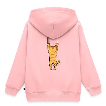 Katze mit Krallen - Kinder Premium Organic Hoodie - Rosa - Hinten - AI Model Kid Female (0cm)