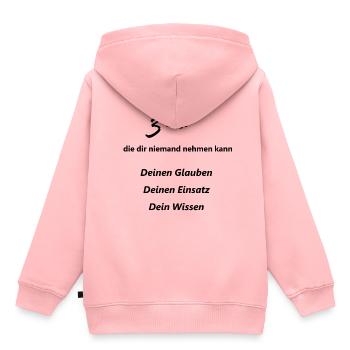 Glaub an dich - Kinder Premium Organic Hoodie - Rosa - Hinten - AI Model Kid Female (0cm)
