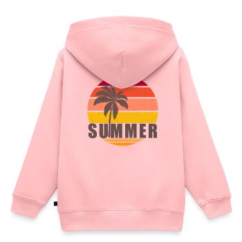 Sommer - Kinder Premium Organic Hoodie - Rosa - Hinten - AI Model Kid Female (0cm)