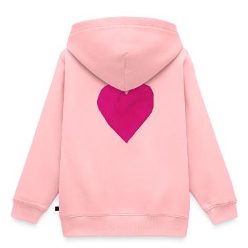 Coeur rose - Sweat Premium à capuche enfant bio - rose - Dos - AI Model Kid Female (0cm)