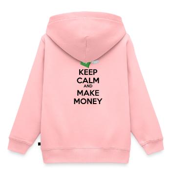 GARDER CALME et FAIRE DE L'ARGENT - Sweat Premium à capuche enfant bio - rose - Dos - AI Model Kid Female (0cm)