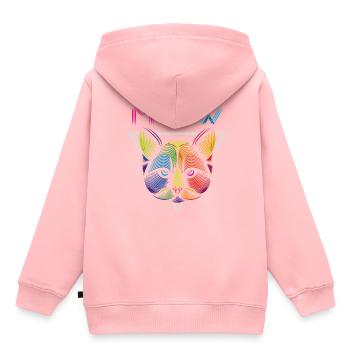 Chat, chat - Sweat Premium à capuche enfant bio - rose - Dos - AI Model Kid Female (0cm)